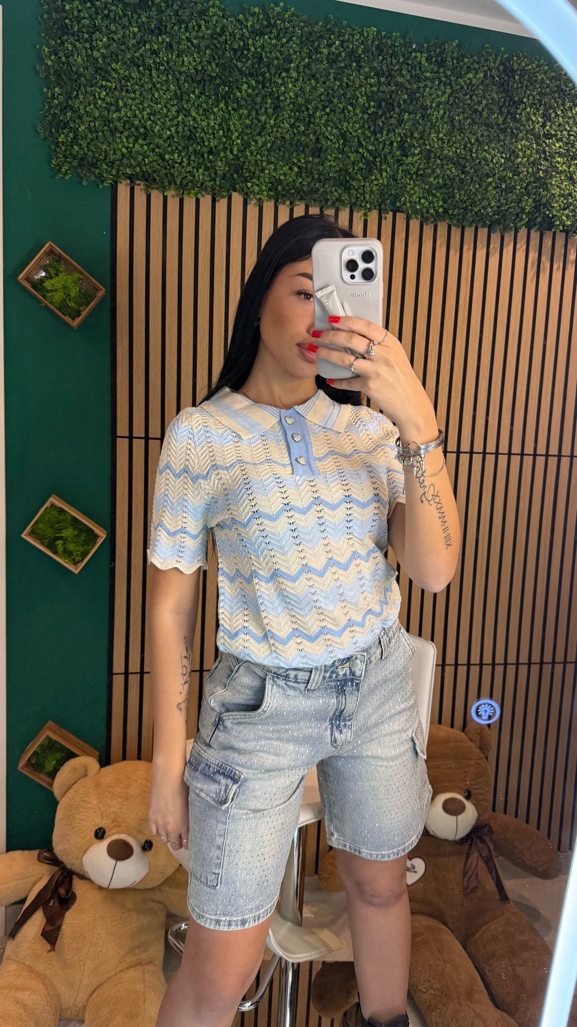 Bermuda brillantini denim